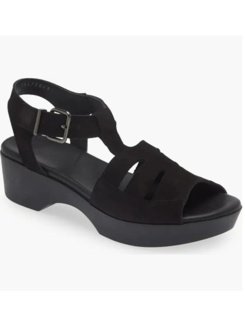 ARCHE Kimloo Platform Sandals Black Nubuck Leather Slingback Size 39 8